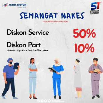 Mantap! Astra Motor Natar Kasih Diskon Servis Separuh Harga untuk Tenaga Medis
